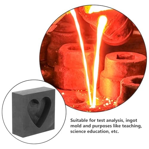 Heart Shaped Graphite Casting Mold for Silver and Brass Melting — view 3