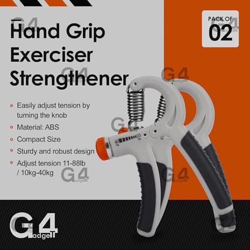 G4GADGET Hand Gripper 2 Pack – Adjustable 10-40kg Hand Exerciser Set for Grip, Wrist, and Finger Strength – Dual Resistance Forearm Trainer for Home, Office & Gym Fitness — view 2