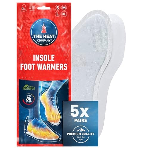 THE HEAT COMPANY Insole Foot Warmers - 5 Pairs - EXTRA WARM - 8 Hours of Warmth - Instant Heat - Air Activated - Purely Natural - Large Size: 7.5-9