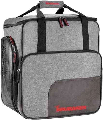 BRUBAKER 'Super Performance' Ski Boot Backpack for Boots, Helmet, Gear and Apparel - Black/Grey — view 2