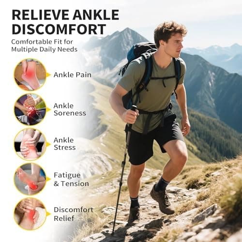 CAMBIVO 2-Pack Ankle Support, Ankle Brace with Adjustable Strap, Black, M — view 6