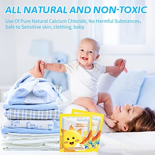 NATRUTH 12-PACK Moisture Absorber Bags, Dehumidifier Bags for Wardrobe,Drawers Cupboards,Caravan,suitcases,Eliminates Odors,Dehumidifier Bags for Small spaces — view 4