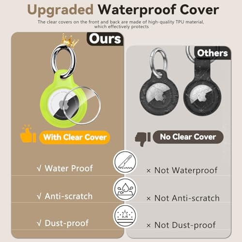 TNSNK for AirTag Holder Keyring, 1 Pack,Fluorescent Green — view 3