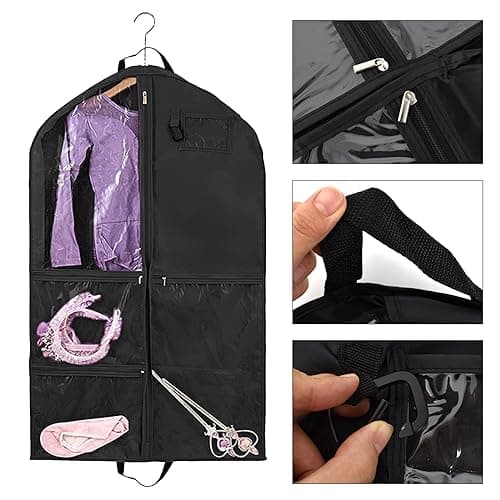Garment Bag 1 x Multifunctional Garment Bags Suit 8 x 60 x 110 cm, Premium Clothes Cover Waterproof with Window Foldable Travel for Dresses Jackets Shoes Accessories — view 3