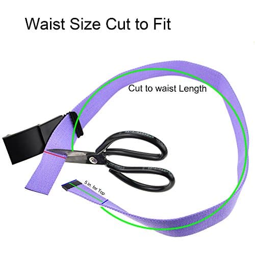 Mile High Life Cut To Fit Canvas Web Belt Size Up to 52" with Flip-Top Solid Black Military Buckle (Sky Blue) — view 3