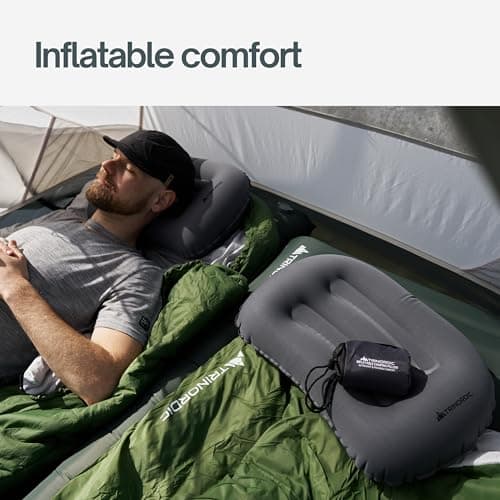Trinordic Lightweight Inflatable Camping Pillow - Soft Cover, Grey — view 5