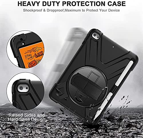 Gerutek Shockproof Case for iPad Mini 5/ Min 4 7.9 inch 2019/2015, Black — view 6