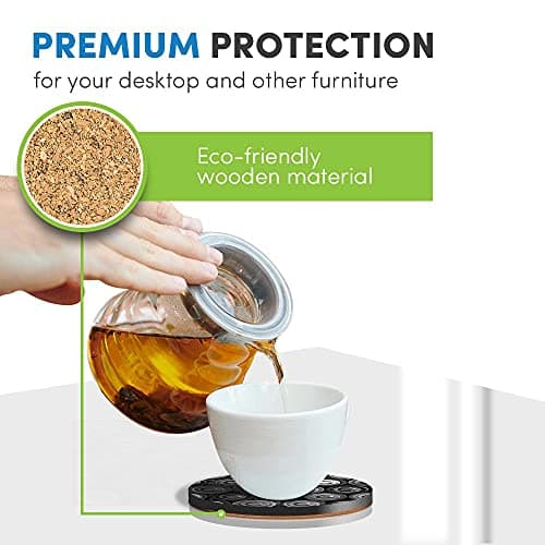 8 x Eco Boxed Cork Coasters - BW - Retro Batteries Power Bank Drink Cup Mug Glass Table Mat #38896 — view 4