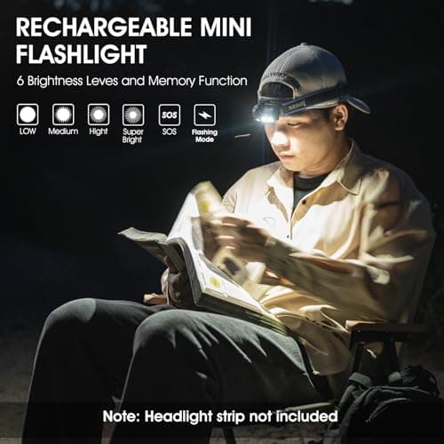 WUBEN E7 1800 Lumen Mini Flashlight with Magnet - Super Bright 6 Modes EDC LED, Type-C Rechargeable, IP68 Pocket Light for Headlamp Use, Rescue, Camping — view 3