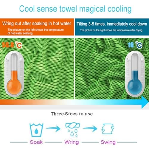 VAKKI Cooling Towel, Ice Cold Sports Sweat Towels for Instant Relief Perfect Coolings Scarf Neck,Forehead, Wristband, Bandana, Stay Cool from Over Heating During All Kinds of Sport and Exercise — view 4