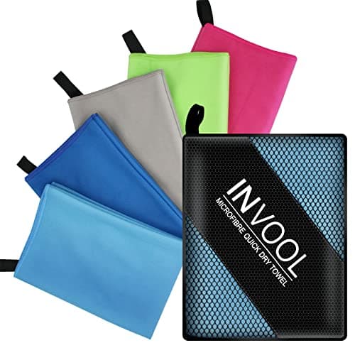 Invool Microfiber Towel, 50X100cm 5 Colours with Carry Bag - Quick Dry Towel for Travel, Camping, Fitness, Beach, Vacation, Fast Drying and Absorbent (Light Blue)