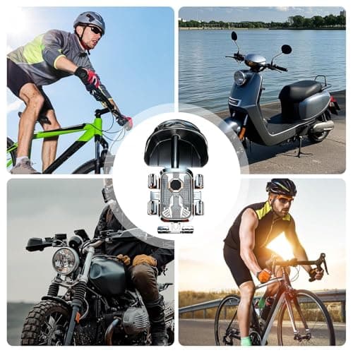 Mobile Phone Holder for Motorcycle, Anti-Vibration Clamp with Hood — view 4