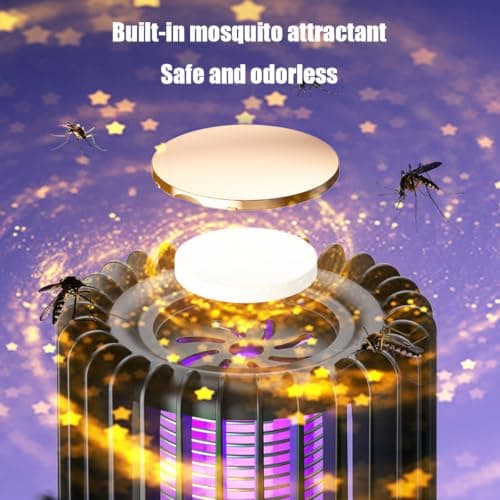 Mosquito Killer Lamp, USB Rechargeable Light Bug Zapper, 3 in 1 Silent UV mosquito killer for Indoor and outdoor 360° Attract Flying Insects — view 5