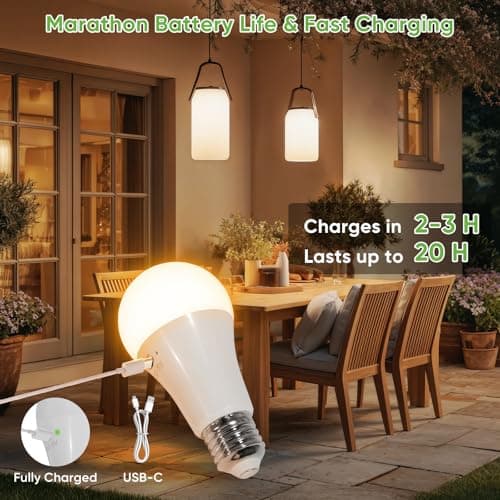 Kimjo E27 7 W Rechargeable Light Bulb with Remote Control, 3 Color, 2 Pack — view 2
