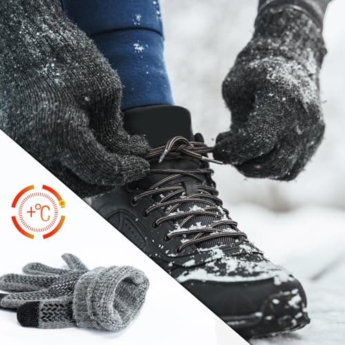 ineepor Alpaca Wool Winter Thermal Gloves for Men Womens Touch Screen Grip — view 4