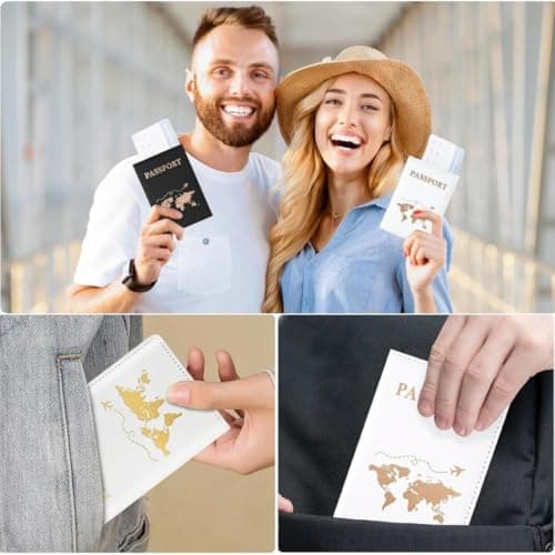 Zpeiran 4 Pack PU Leather Passport Holder,Passport Book Holders Travel Wallet for Passport, Boarding Pass,Credit Cards & Tickets Men & Women — view 5