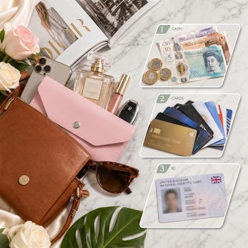 Geukmun Money Wallet- Reusable Travel Wallet for Travel and Budgeting, Money Pouch for Cash Gifts, Waterproof Budget Envelopes, Money Pouch Cash Holder (Pink) — view 5