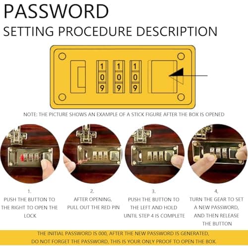 XMYCYuChen One Pair Durable Luggage Suitcase Hasps Anti-Corrosion Replacement 3 Digit Combination Bronze Luggage Hasp Digital Lock for Storage Bag Tool — view 5