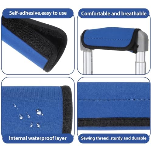 2 Pack Luggage Handle Wraps for Suitcase, Bright Color Comfort Soft Handle Covers Suitcase Luggage Handle Wrap Luggage Tag Wraps Travel Accessories (Blue) — view 3