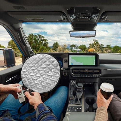 Heat Resistant Steering Wheel Cover - Aluminium Sun Protection | Automatic Heat and UV Protection for Summer Travels | Cover — view 3