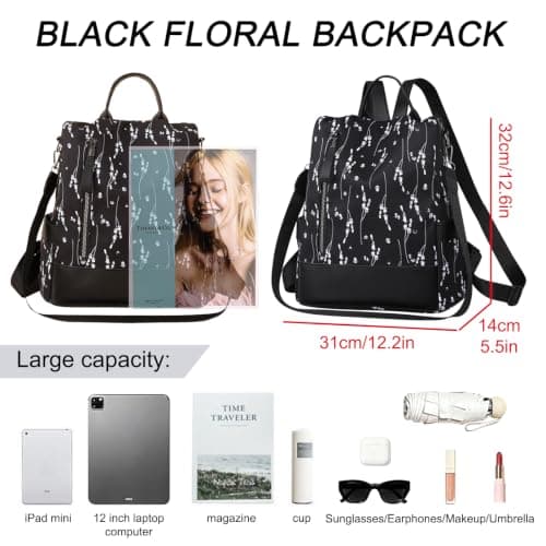 WSXQAZ Women's Fashion Backpacks, Lightweight Nylon Casual Rucksack — view 3