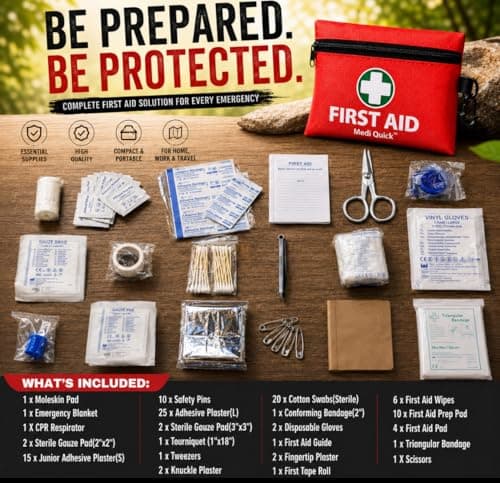 Medi Quick 110-Piece: Premium First aid kit, for Work, Travel, Backpacking, Medi kit, A Must-Have for Anyone Seeking a First aid for Home or a Travel, Car, Holiday.Office, Site. — view 5