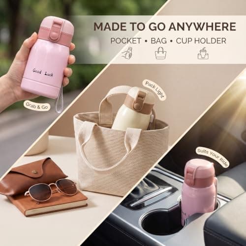 2 Pcs Small Insulated Water Bottle 200ml Stainless Steel Mini Travel Flask — view 3
