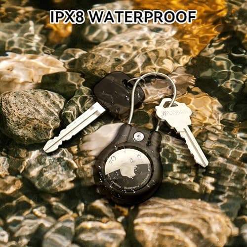 Citymore for Airtag Holder with Wire Cable,Secure Airtag Keyring,Waterproof for Apple AirTag (1st & 2nd Generation) Case for Keys,Key Ring,Luggage Black,White,Blue,Orange — view 3