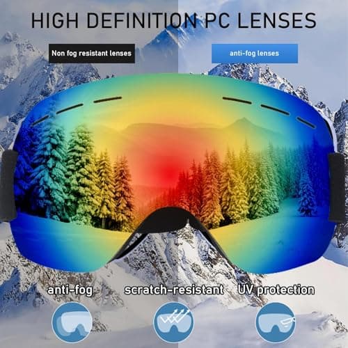 DAVBNM Snowboard Ski Goggles Men Women Youth,Windproof and UV Protection,Winter Snow Goggles Spherical,Winter Sports Protective Glasses,Suitable for Outdoor Sports — view 6