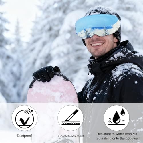 AOOWU Ski Goggles Protective Cover, 2 Pieces Protective Goggle Cover Portable, Ski Goggle Cover Sleeve Anti-Scratch, Fashion Ski Goggles Protective Cover, Ski Goggles Accessories, Ski Equipment — view 4