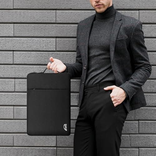 AIPIE Laptop Case 15.6 16 Inch Notebook Sleeve Carrying Case Bump Absorb Briefcase, Horizontal 15.7" x 11.2" Handbag, Compatible with MacBook, Acer, Asus, Dell, PC Cover for Work, Black — view 3