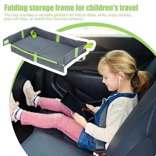 Foldable Travel Tray - Lightweight Kids Travel Tray, Airplane Portable Table | Road Trip Children's, Compact Trays Washable Kids for Outdoor — view 5
