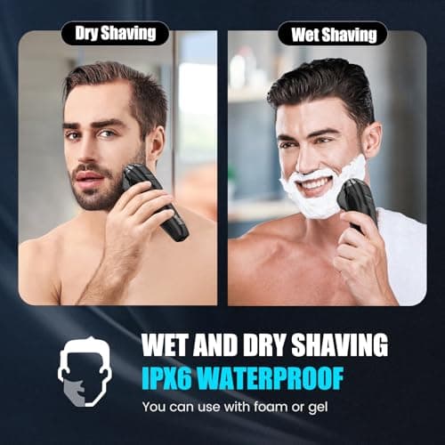 Brightup Electric Razor for Men with 4D Floating Head, IPX6 Waterproof — view 6