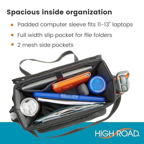 High Road Car Office Organizer - Front Seat Organizer with Desk Supplies Compartment, Laptop Sleeve, 2 Bottle Holders, Storage Cover and Padded Shoulder Strap for Cars, Trucks and Patrol Vehicles — view 5