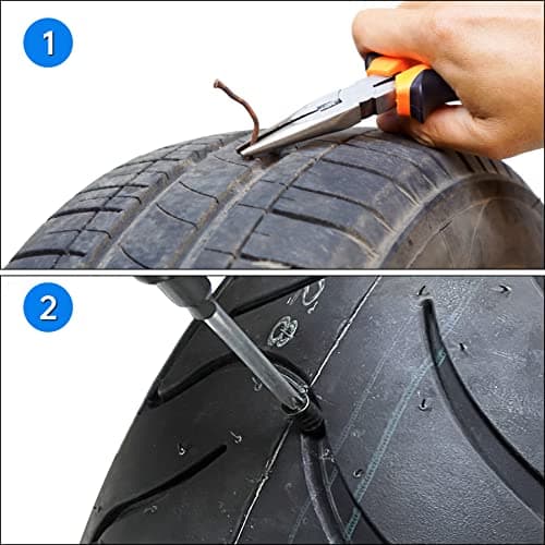 Brelet 50Pcs Tyre Repair Kit Rubber Nails & Screwdriver, Self-Service Car Puncture Repair Tool for Motorcycle Auto Car, Universal Tire Fast Repair Kit (25 S+25 L) — view 5
