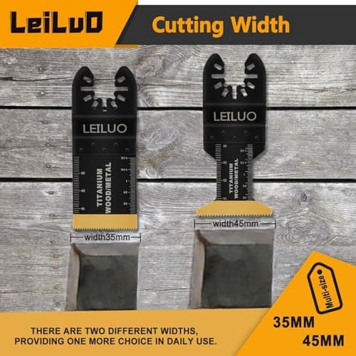 LEILUO 5 Pcs Titanium Oscillating Tool Blades, Multitool Blades Metal Cuts — view 5