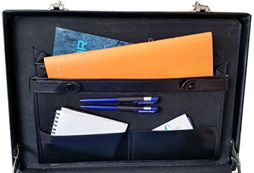 ESSENTIAL PRODUCTS Smooth Nappa Faux Leather Expandable Executive Attache Case Briefcase — view 4