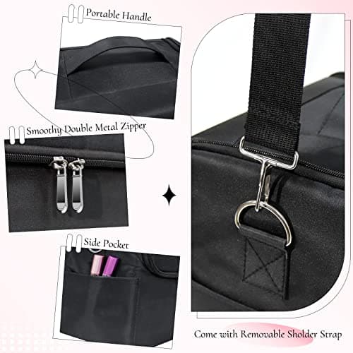 Feibrand Makeup Organiser Box Vanity Cases: Professional Cosmetic Boxes - Large Travel Make up Bag Storage Nail Art Kit Beauty Cases - Black Cosmetics Bags Organizer Set for Girls & Women — view 4