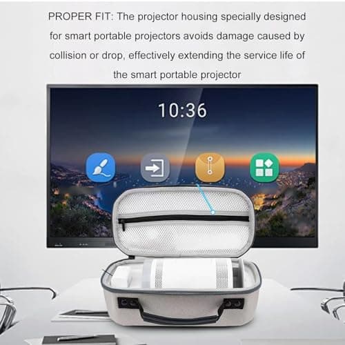 YWBL-WH Portable Carry Box, Protective Velvet Interior, Projector Hard Travel Box with Classical Zip, Very Portable and Lightweight, Set of Projector Hard Carry Bag — view 5