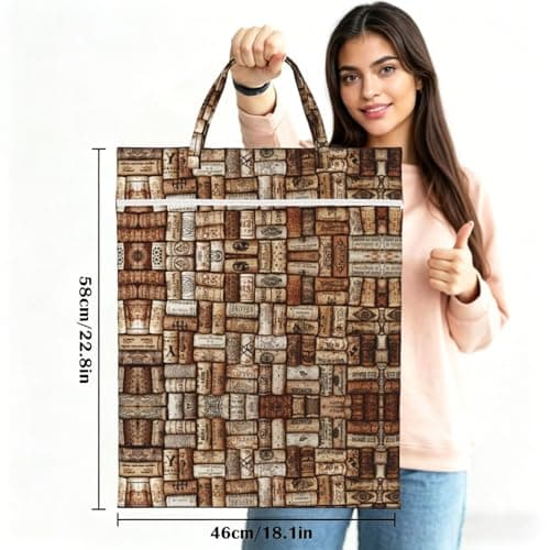 Wine cork Print Large Travel Laundry Bags,Washable Dirty Clothes Bags for Travel,Dry & Wet Use. — view 3