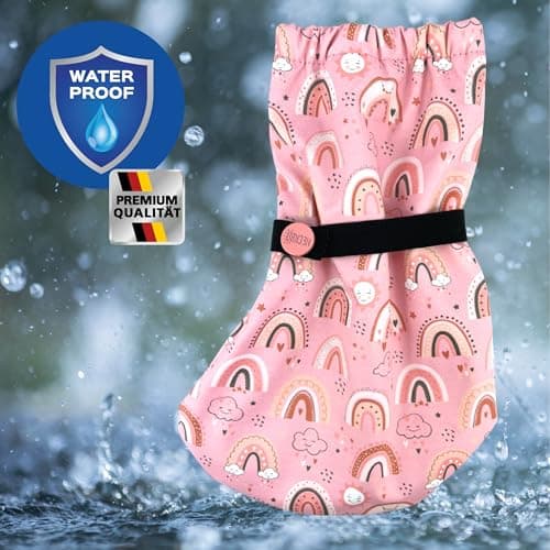 HECKBO Baby rain Booties 18-24 Months - Waterproof with Fleece Lining - Rainbow - Outdoor mud Shoes for Babies & Toddlers — view 4