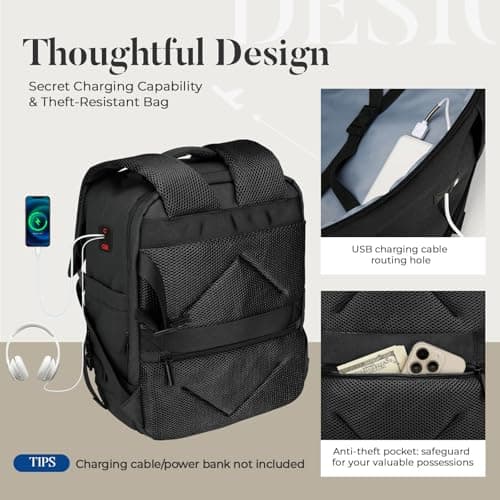 ZHXX for Easyjet Cabin Bag 45x36x20, Waterproof-Resistant Carry-ons Underseat Cabin Bag, Anti-Theft Design, Fits 15.6 Inch Laptop, Travel Backpack for Men & Women — view 4