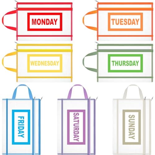 Trandraft 7 Pack Packing Cubes Bulk for Travel with Days of Week