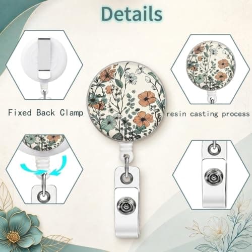 Detachable Luggage Tag & Badge Holder with Lanyard, Convertible Travel Suitcase Identifier and Retractable ID Card Reel for Women Men, Office, Nurse, Gift — view 3