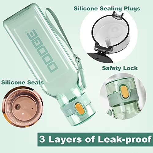 Sports Water Bottle 700ml, Leakproof and BPA Free Drinks Bottle, Gym Water Bottle, Waterbottle for Travel Picnic Camping Hiking (Green) — view 3