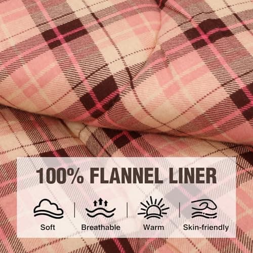 REDCAMP Cotton Flannel Sleeping Bag for Adults,3-4 Season,Brown 2lbs — view 4