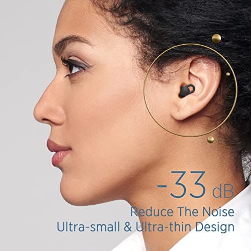 Silicone Ear Plugs for Sleep Noise Cancelling Noise Reusable Soft Comfortable Earplugs for Sleeping,Noise Sensitivity & Flights -16 Ear Tips in XS/S/M/L, 2 Travel Boxes - 33dB Noise Cancelling (Black) — view 2