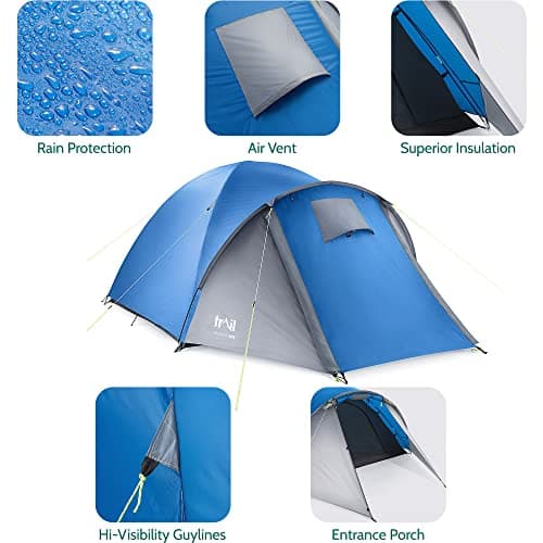 Trail Bracken 3 Man Tent with Porch, L320cm x W210cm x H130cm — view 4