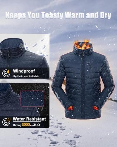 33,000ft Men's Puffer Jacket Packable Water resistant Quilted Jacket — view 3