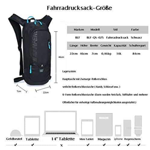 WINDCHASER Bike Backpack Waterproof Breathable Cycling Bicycle Rucksack — view 6